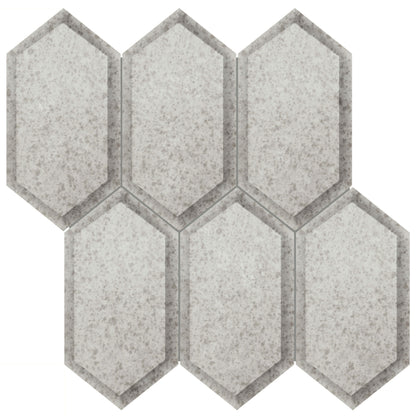 Obsidian in Antique Silver Beveled Hexagon Glass Tile