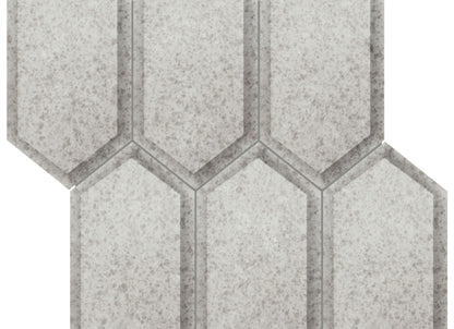 Obsidian in Antique Silver Beveled Hexagon