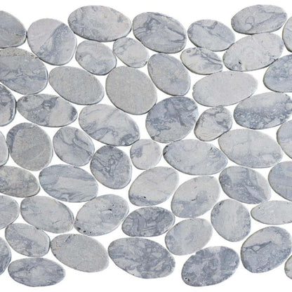 Ocean Stones - Coin Mosaics in Swirl Grey Tile