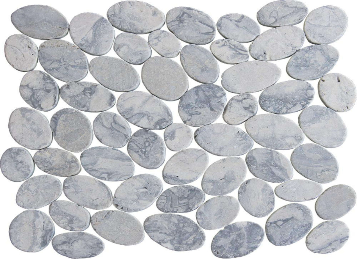 Ocean Stones - Coin Mosaics in Swirl Grey