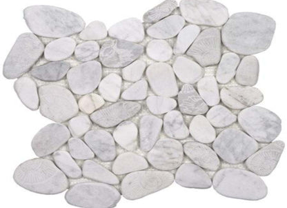 Ocean Stones - Sliced Mosaic in Fossil Carrara
