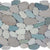 Ocean Stones - Sliced Mosaic in White Green Tan Tile