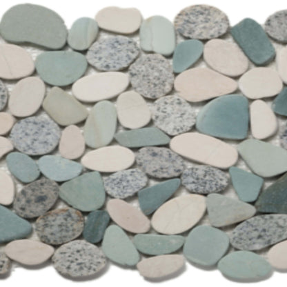 Ocean Stones - Sliced Mosaic in Robin’s Egg Tile