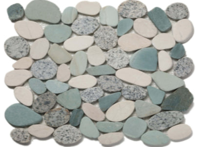 Ocean Stones - Sliced Mosaic in Robin’s Egg