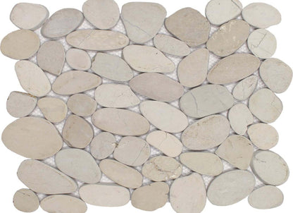 Ocean Stones - Sliced Mosaic in Cream