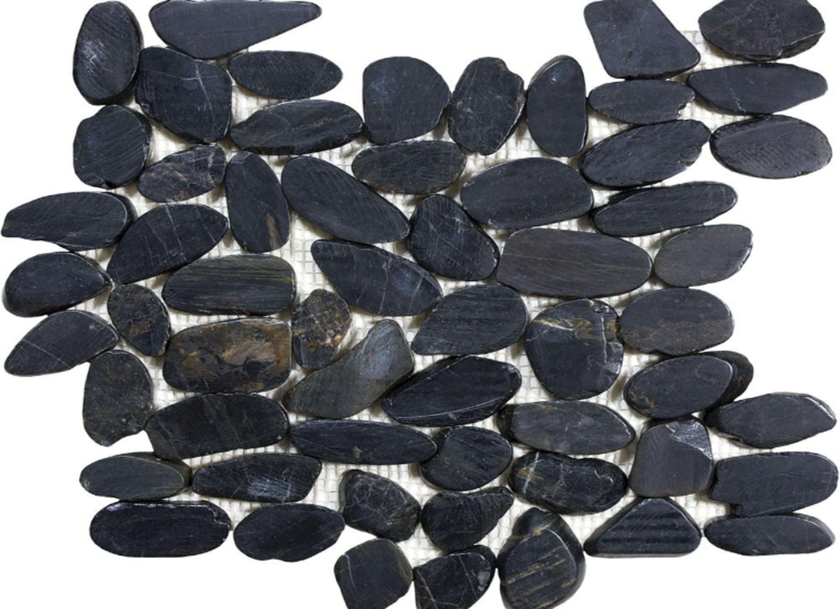Ocean Stones - Sliced Mosaic in Black