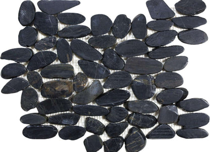 Ocean Stones - Sliced Mosaic in Black