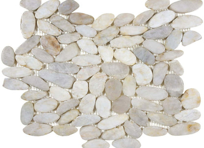 Ocean Stones - Sliced Mosaic in Ivory