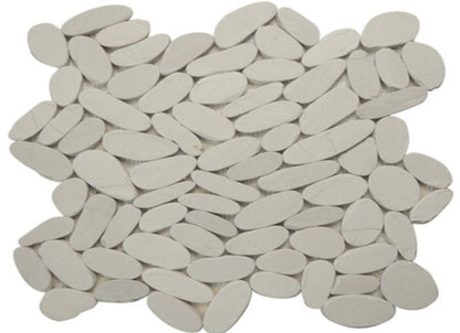 Ocean Stones - Sliced Mosaic in White