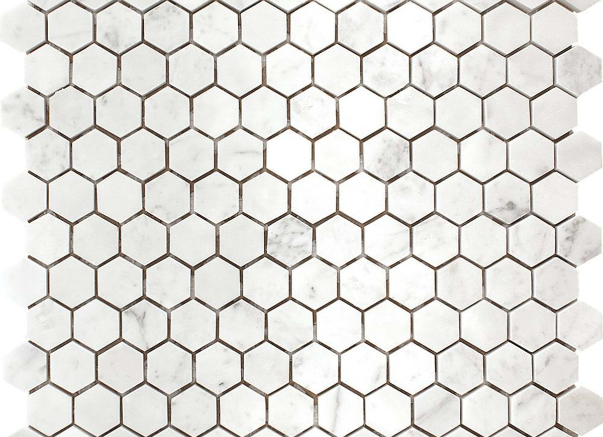 Carrara in Hexagon Mosaic