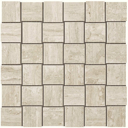 Path in White Net Mosaic Tile