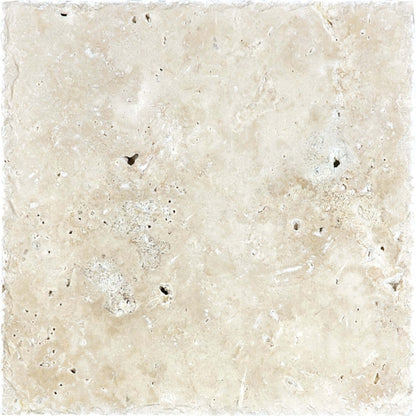 Travertine in Ivory Chiseled Edge 8x8 Natural Stone
