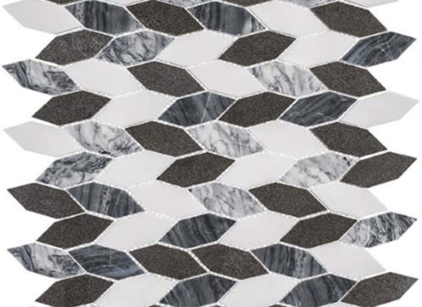 Colonial in Presidential Grey 2 1/2x1 Long Hex