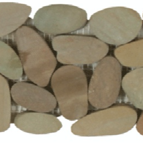 Botany Bay Pebbles - Sliced Borders in Olive Natural Stone