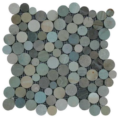 Botany Bay Pebbles - Coin in Olive Natural Stone