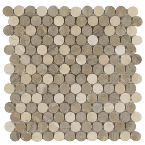 Daintree Exotic Mosaics - Stone Dots in Clay Blend Polished Natural Stone