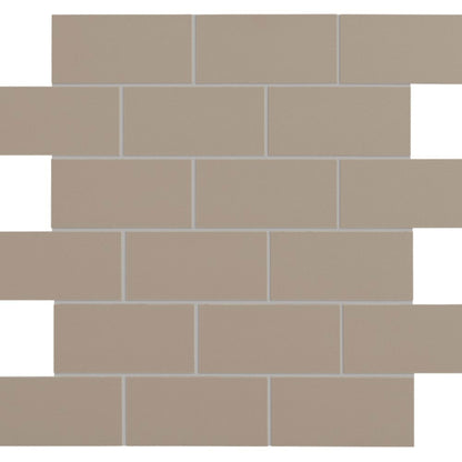 Retroactive 2.0 in Seal Taupe Mosaic 2"x4" Tile