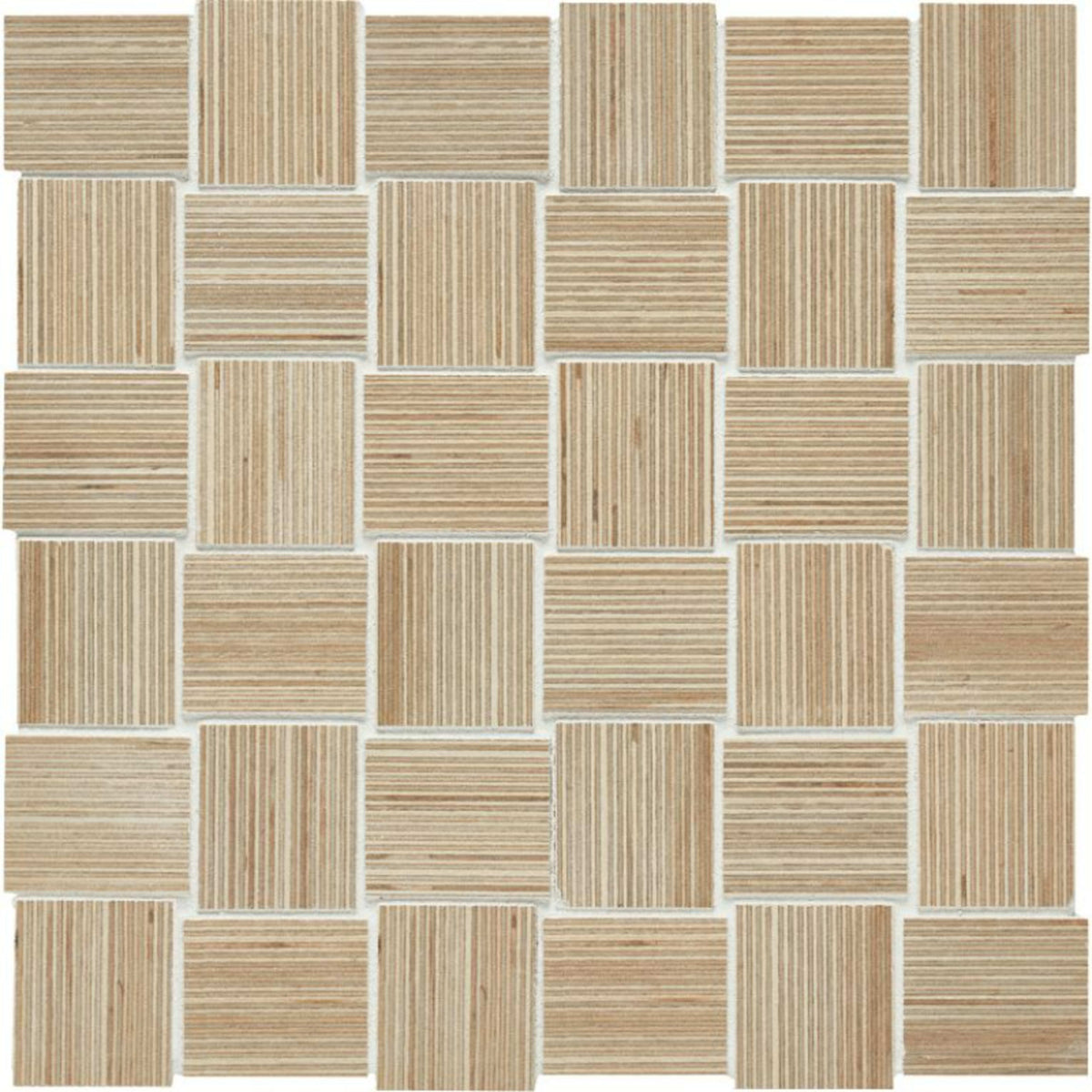 Shibusa in Crema Basketweave Mosaic Tile