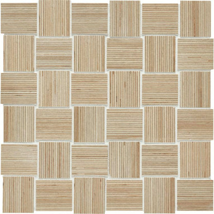 Shibusa in Crema Basketweave Mosaic Tile