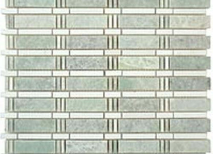 Skyline in Ming Green-Thassos White 3/4x2 1/2