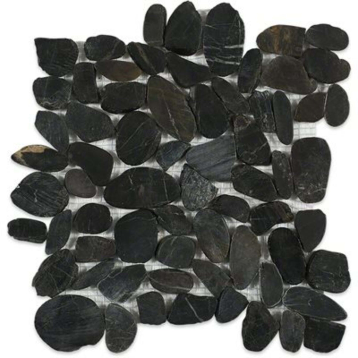 Cobblestone in Sliced Gem Black Natural Stone