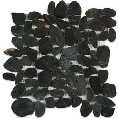 Cobblestone in Sliced Gem Black Natural Stone