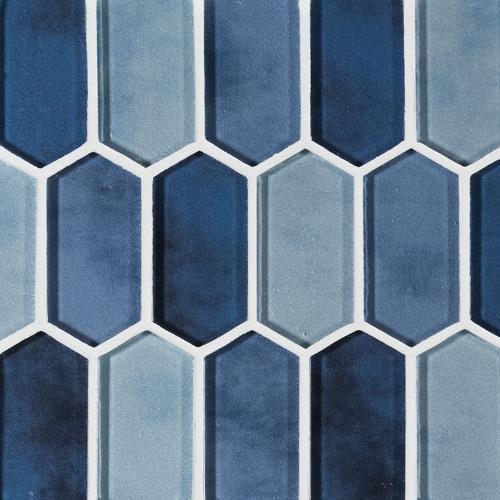 Boathouse in Blue Picket Glass Tile