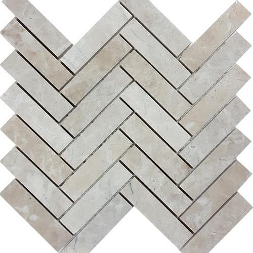 Cashmere Beige in Brushed Herringbone Mosaic Natural Stone