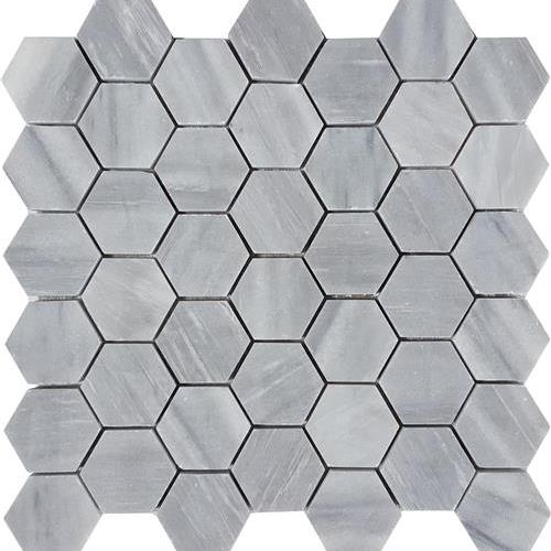 Cirrus Dolomiti in Brushed 2" Hexagon Mosaic Natural Stone