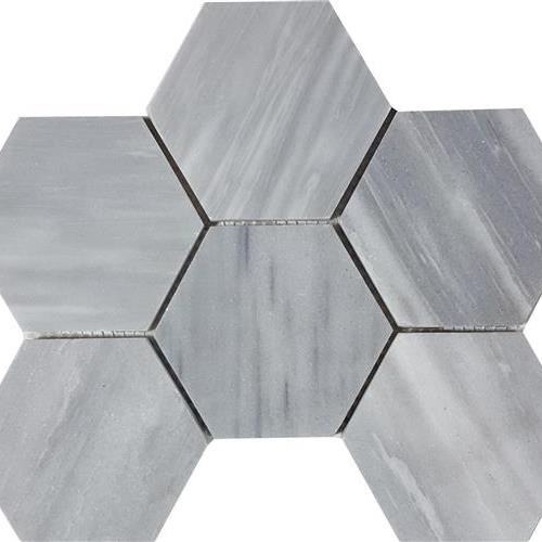Cirrus Dolomiti in Brushed 4" Hexagon Mosaic Natural Stone