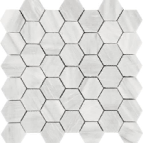 Imperial Pearl in Brushed 2" Hexagon Mosaic Natural Stone