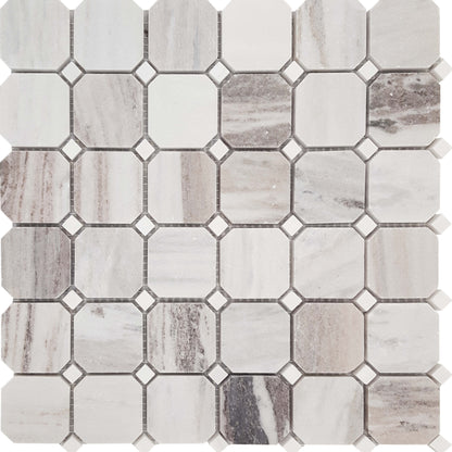 Skyline in Brushed Octagon Mosaic Natural Stone