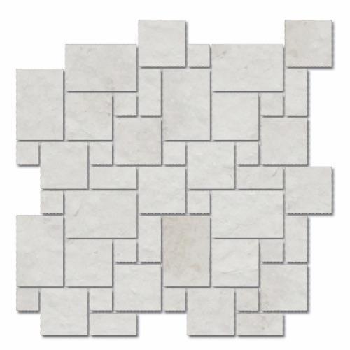 Imperial Pearl in Brushed Micro Versailles Mosaic Natural Stone
