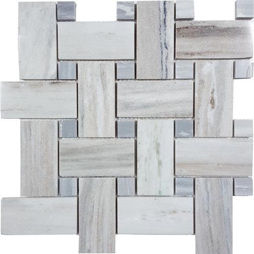 Skyline in Polished Basketweave Mosaic Natural Stone