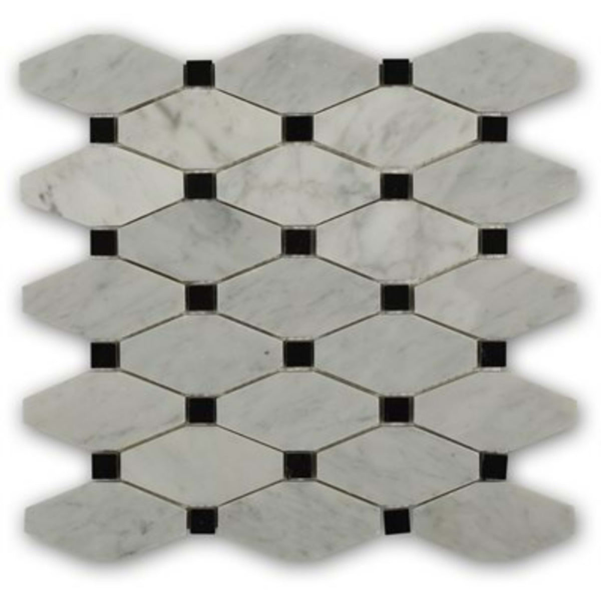 Stella in White Carrara With Black Dot Natural Stone
