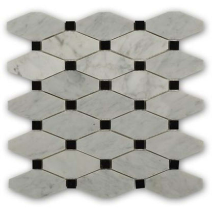 Stella in White Carrara With Black Dot Natural Stone
