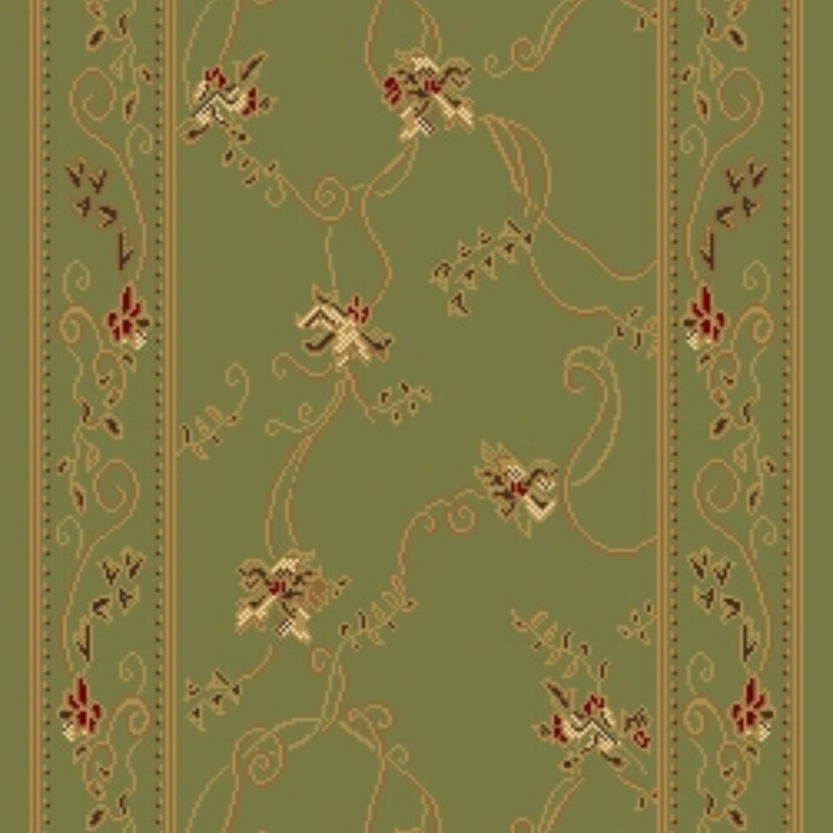 Stunning Runner in Green Meadows Carpet
