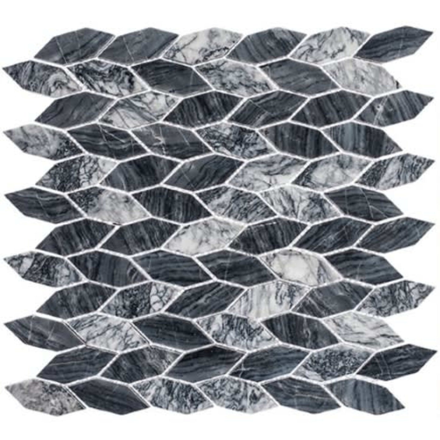 Colonial in Salem Charcoal 2 1/2x1 Long Hex Natural Stone