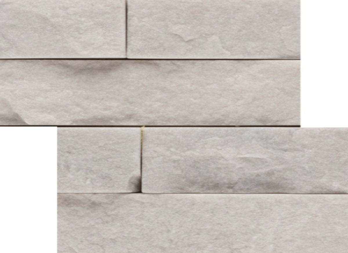 SLATE, QUARTZITE & SANDSTONE in White Quartzite - Stacked Corner Set 6" X 24" X 1.25"