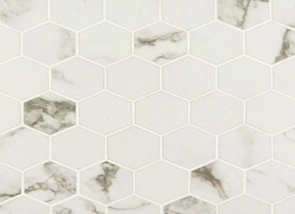 Pietra in Statuario 2” Hexagon Matte
