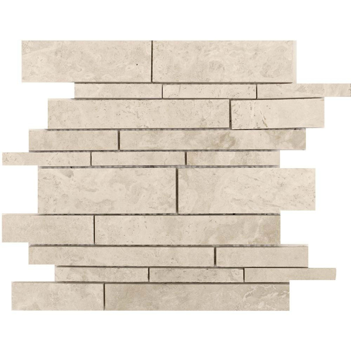 Crema in Honed & Filled Tile Random Linear Mosaic Natural Stone