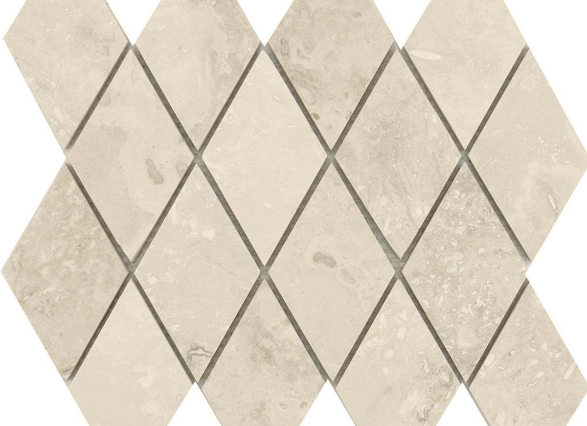Crema in Honed & Filled Rhombo Mosaic