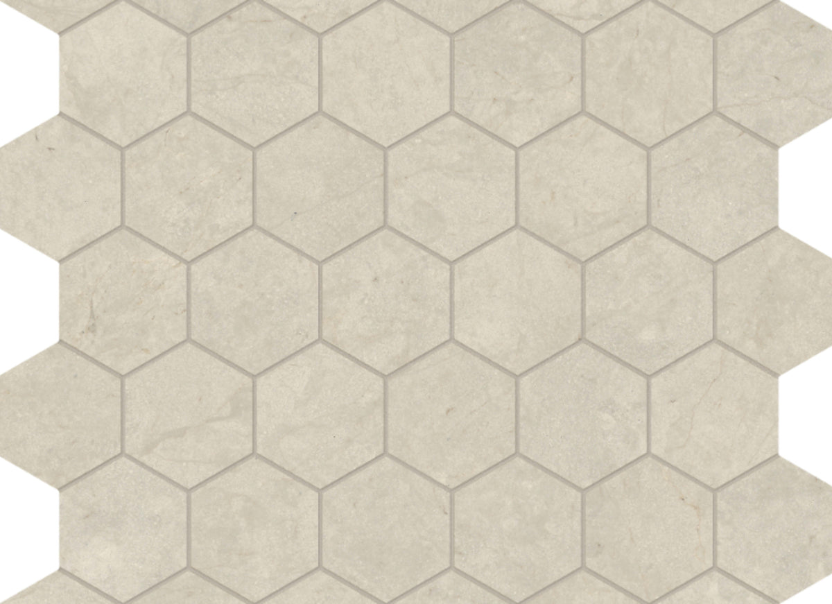 Tierra Halo in Hexagon Mosaic Honed