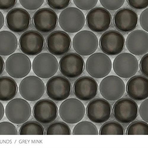 Translucent Penny Round in Grey Glass Tile