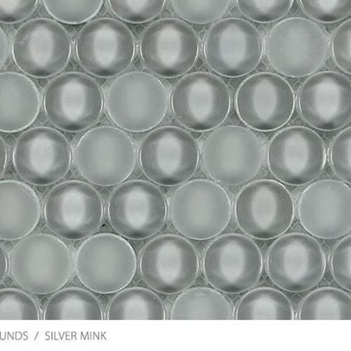 Translucent Penny Round in Silver Glass Tile
