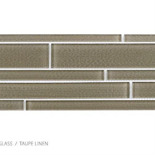 Translucent Linen in Taupe Linen - Random Strip Glass Tile