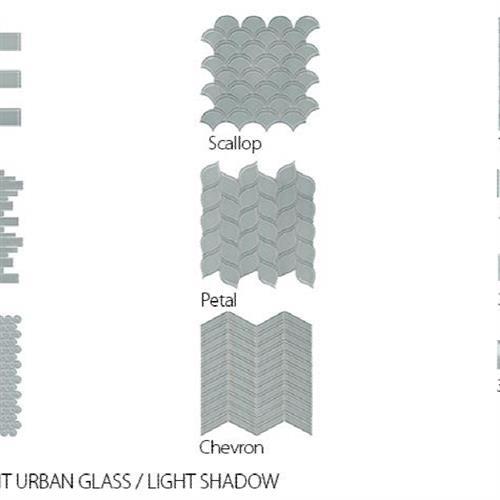 Translucent Urban Glass in Light Shadow - Scallop Glass Tile