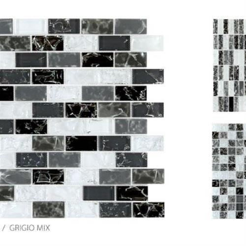Crackle Glass in Grigio Mix - Stacked Glass Tile