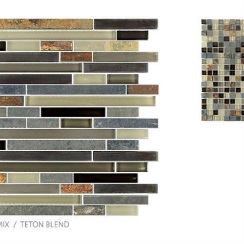 Glass & Slate in Teton Blend - Strip Glass Tile