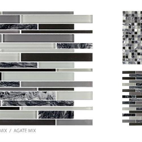 Glass & Stone in Agate - Brick Mosaic Glass Tile